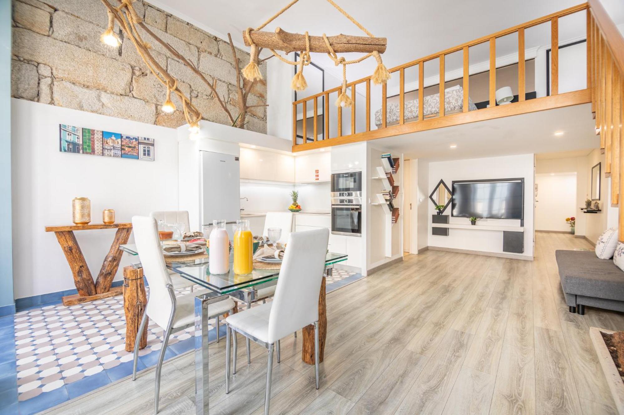 Deluxe Spacious Flats W Mezzanine By Host Wise Apartment ปอร์โต ห้อง รูปภาพ